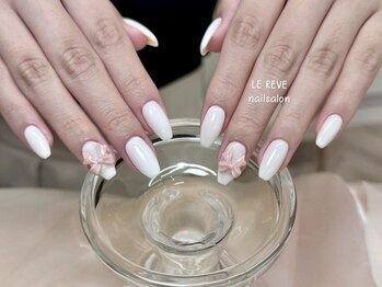 ルレーブ(LE REVE)/ホワイトワンカラー×リボン