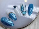 爽やかブルーネイル