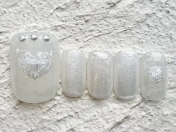 カラ ネイル 中津店(calla nail)/ラメとぷっくりハート