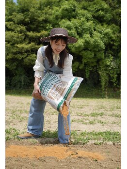 えん 福岡店/使用したパウダーは発酵堆肥へ