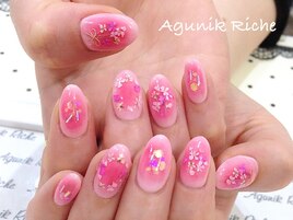 【押し花チークネイル】