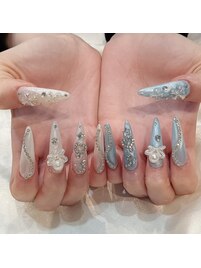 キラキラロングネイル