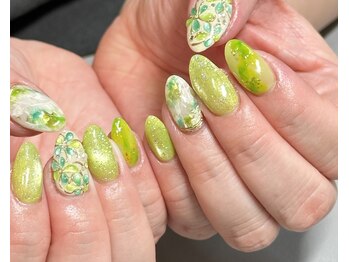 春ぷっくりフラワー×大理石♪