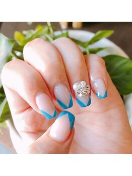 メロウ/★ネオンブルー★フレンチネイル
