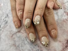 ディーネイル 四条烏丸(D-nail)/【春井】フレンチ×レオパード