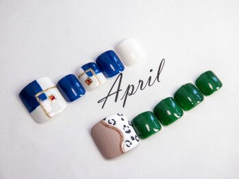 エイプリルプラス(April plus)/FOOT　ブロック＆アニマルネイル