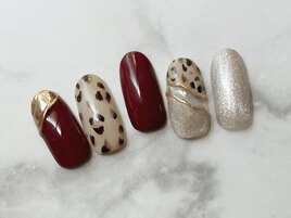 豹柄とボルドーニュアンス