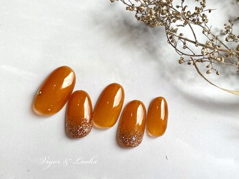 ヴィガー アンド ルックス 白金 目黒(Vigor&Looks)/シンプル　オレンジ　ラメグラ