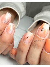 ユメミネイルズ(yumemi.nails)/オレンジが目をひく素敵ネイル