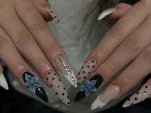 ネイルアヴァンス 京橋店(Nail AVANCE.)/ドット×お花ネイル