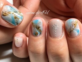 2018大理石ネイル！