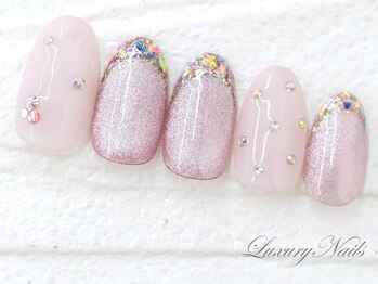 ラグジュアリーネイルズ アカバネ(Luxury Nails Akabane)/うるツヤ*キラキラフレンチ