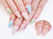 ネイルコレクション ピンク(Nail Collection Pink)/ジェル放題★手描フラワー