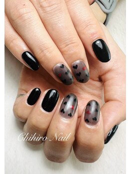 チヒロネイル/シースルーハートネイル