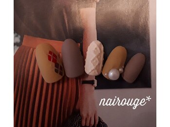 ネイル―ジュ 札幌大通店(nairouge*)/秋~冬☆アーガイル×ニット♪