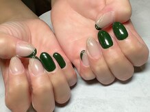 フォレスト(FOREST Hair&Nail)/ダークグリーンで大人ネイル