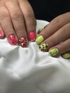 ネオンカラー×ヒョウ柄