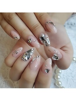 ローラネイル(Roller nail)/ジェル1色ストーン乗せ放題¥7000