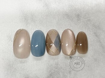 オレンジスティック/アーガイル柄