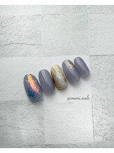 ユメミネイルズ(yumemi.nails)/スモーキーカラーの天然石ネイル