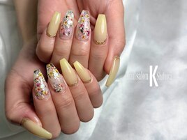 【ジェル】フラワー×イエロー