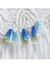 たゆ ネイル(たゆnail)/パラジェル夏手書き海ネイル