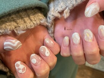 アイネイルズ 渋谷店(I nails)/ホワイトにこちゃんネイル