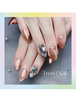 トレンドネイルスタジオ(Trend Nail Studio)/マグネットネイル+2本埋め尽くし