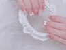 【定額¥7,200～】迷ったらこれ☆ちゅるん韓国ネイル／上品ちょい盛りデザイン