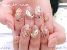 【花柄ネイル】