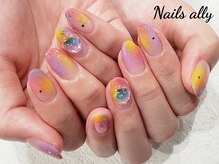 ネイルズアリー 立川店(Nails ally)/もやもや×オーロラ×トロピカル