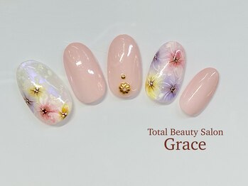 アイラッシュアンドネイルサロン グレイス(Grace)/ふんわりニュアンスフラワー