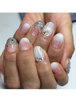 フルール(Fleur)/ホワイト×シェルアート