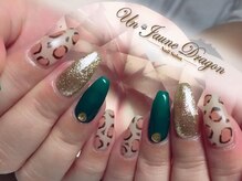 アン ジョーヌドラゴ/マット☆ヒョウ柄ネイル