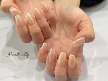 ネイルズアリー 立川店(Nails ally)/クリアベース×ミラー×艶×海