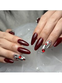 バレンタインネイル