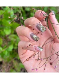 秋ネイル・ぷっくりニュアンス