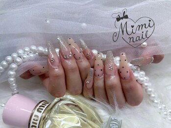 ミミネイル(Mimi nail)/ちゅるんドット×キラキラグラデ