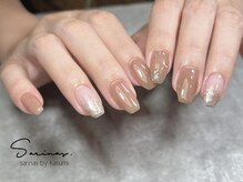 サリナスネイル 西院店(SARINASNAIL)/ブラウン×ラメのシンプル