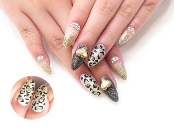 ネイルコレクション ピンク(Nail Collection Pink)/長さ出しジェル★ヒョウ柄