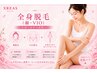 【再来】女性限定！プレミアム全身美肌脱毛〈顔・VIO込〉19000円→17980円