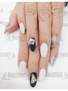 ネイリシャス(NAILICIOUS)/シンプル×ニットネイル♪