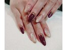 ボルドーカラーネイル