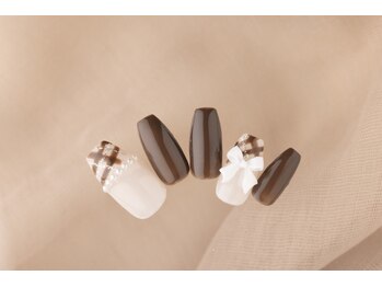 エムスラッシュネイル 本牧店(M SLASH)/ガーリー×チェック柄ネイル