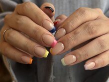 アイネイルズ 梅田店(I nails)/カラフルフレンチシンプルネイル