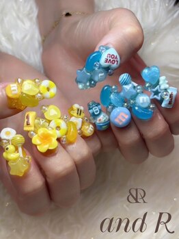 アンドアール(and R)の写真/【無料パーツ1000種類以上/カラー250色以上ご用意！】ラメ・マグネットネイル◎理想のデザインを叶えます！