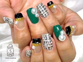 冬ネイル/きらきら/ツイード