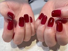 ネイルサロン イントゥ(into_)/クリアボルドー　ワンカラー　