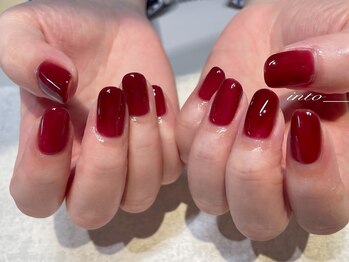 ネイルサロン イントゥ(into_)/クリアボルドー ワンカラー