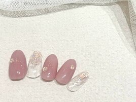 春ネイル/押し花ネイル/ピンク